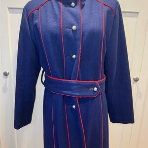 Elegant Blue and Red Women's Coat vintage 1960’s